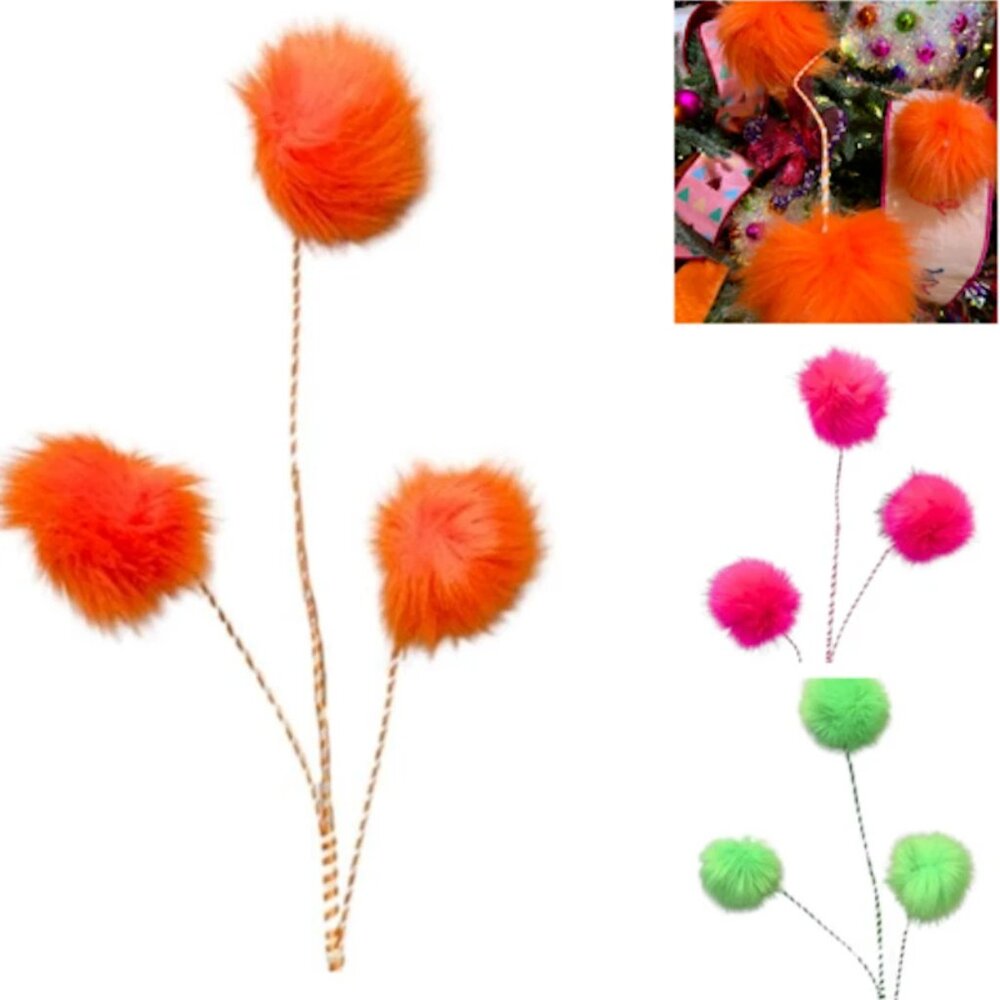 Lorax Fuzzy Truffle Trees Spray Pick Christmas Floral Arrangement Decoration